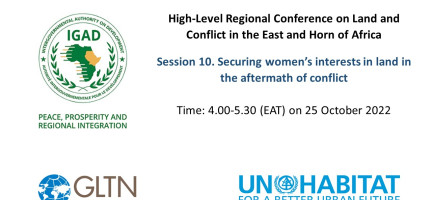 Join online the Session on : "Securing women’s interests in land in the aftermath of conflict"